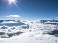 Wintertime early morning sea of clouds Ã¢â¬â mountain top Austrian Royalty Free Stock Photo